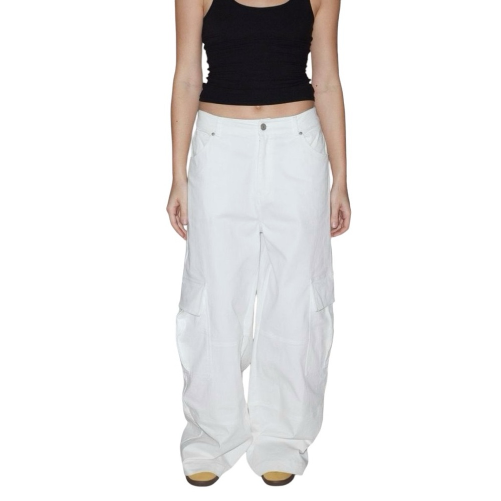 Local European Relaxed Cargo Denim Pants Wide Leg Oversized Medium - Picture 5 of 10